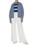 Figure View - Click To Enlarge - SHORT SENTENCE - Ribbed sleeve panel zip hoodie
