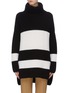 Main View - Click To Enlarge - JOSEPH - Colourblock high-low turtleneck poncho sweater