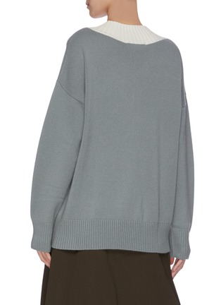Back View - Click To Enlarge - SANS TITRE - Contrast V-neck sweater