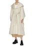 Figure View - Click To Enlarge - SANS TITRE - Belted drape collar melton poncho coat