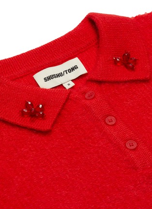 - SHUSHU/TONG - Bead embellished knit polo shirt