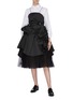 Figure View - Click To Enlarge - SHUSHU/TONG - Detachable tulle underlay gathered ruffle dress