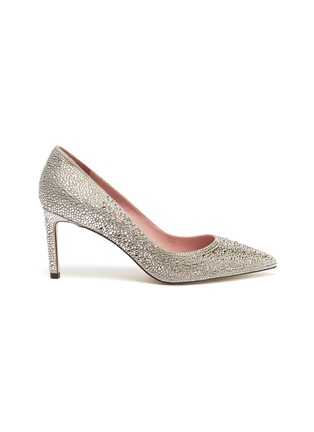 Main View - Click To Enlarge - PEDDER RED - 'Reese' strass leather pumps
