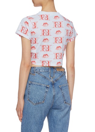 Back View - Click To Enlarge - FIORUCCI - Monogram print cropped T-shirt