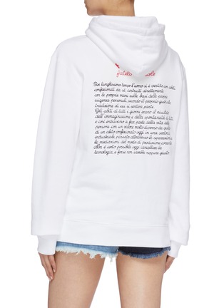Back View - Click To Enlarge - FIORUCCI - Berry graphic logo print hoodie