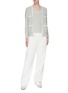 Figure View - Click To Enlarge - CRUSH COLLECTION - Patch pocket metallic tweed open cardigan