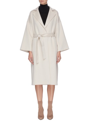 Main View - Click To Enlarge - CRUSH COLLECTION - Notched lapel sash belt wool cashmere blend long coat