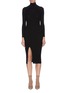 Main View - Click To Enlarge - CRUSH COLLECTION - Turtleneck slit hem cashmere midi dress