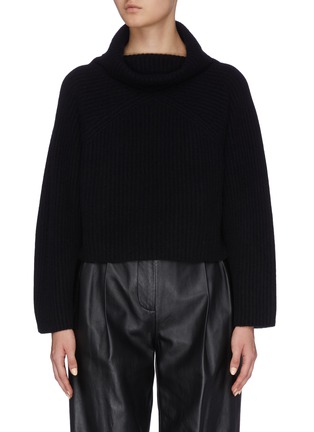 Main View - Click To Enlarge - CRUSH COLLECTION - Turtleneck cropped cashmere sweater