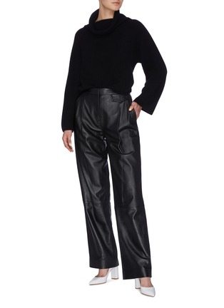 Figure View - Click To Enlarge - CRUSH COLLECTION - Turtleneck cropped cashmere sweater