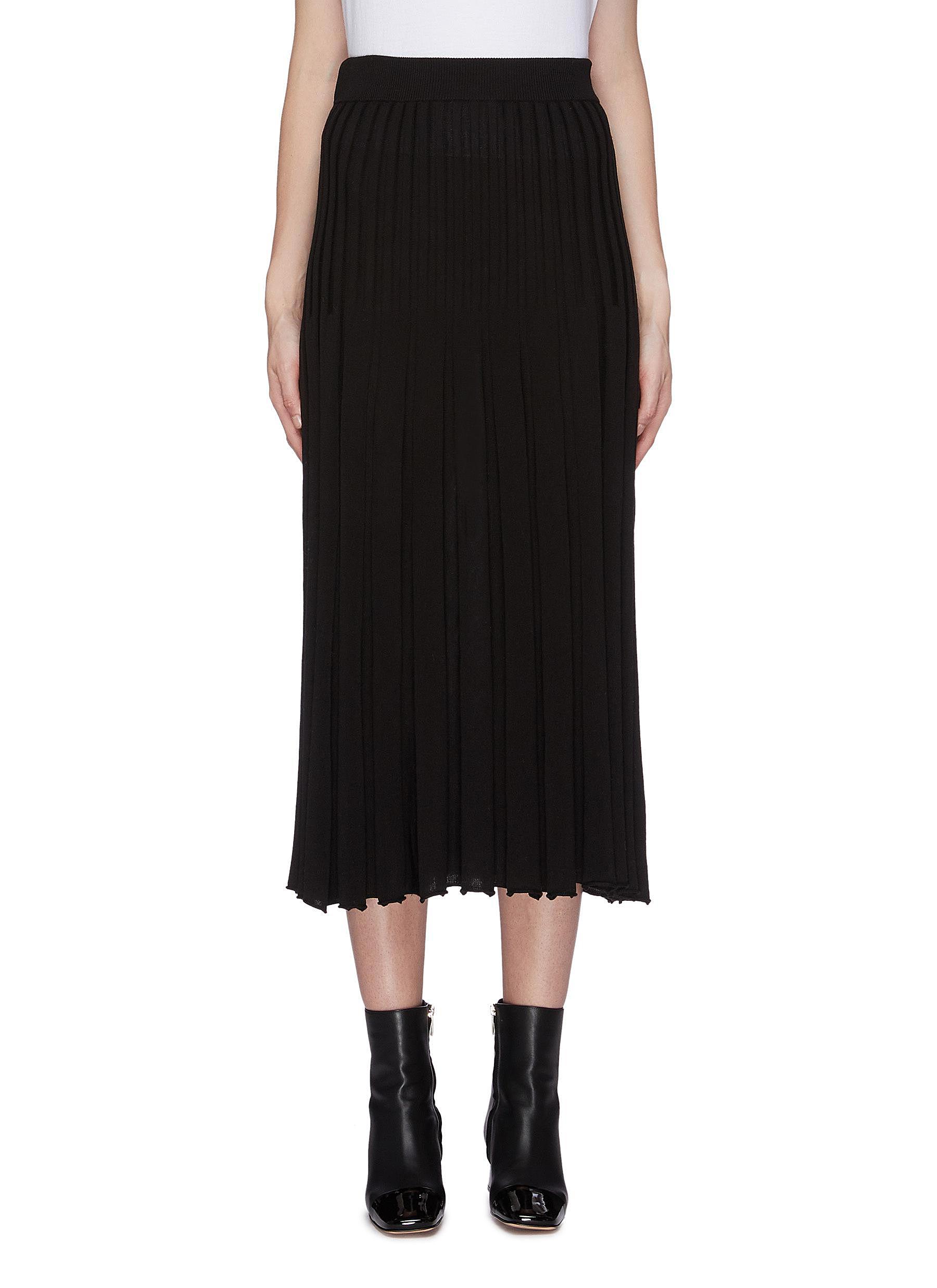 Pleated silk-cashmere skirt by Crush Collection