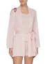 Figure View - Click To Enlarge - CRUSH COLLECTION - Graphic embroidered silk-cashmere belted robe set