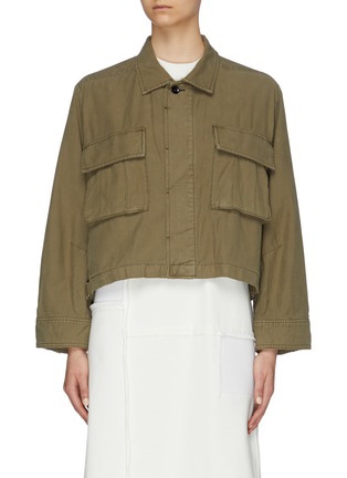 Main View - Click To Enlarge - RAG & BONE - 'Army' patch pocket oversized cropped shirt jacket