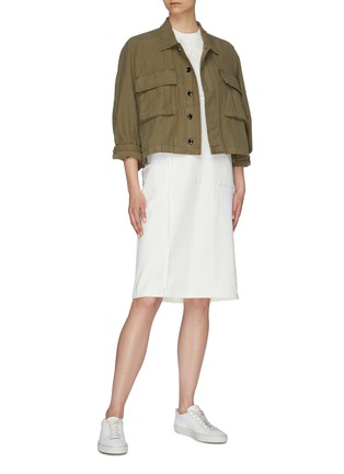 Figure View - Click To Enlarge - RAG & BONE - 'Army' patch pocket oversized cropped shirt jacket