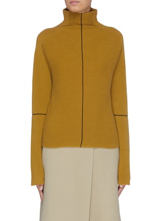 Main View - Click To Enlarge - PETAR PETROV - Panelled rib knit high neck sweater