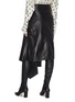 Back View - Click To Enlarge - PETAR PETROV - Buckled asymmetric drape leather wrap skirt