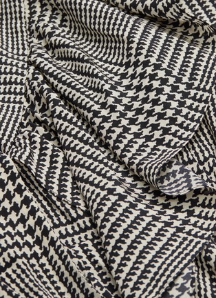Detail View - Click To Enlarge - PETAR PETROV - Sash tie neck asymmetric ruffle houndstooth check dress