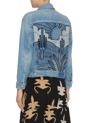 Back View - Click To Enlarge - MOTHER - 'The Shrunken Mountain Drifter' graphic embroidered denim jacket