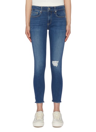 Main View - Click To Enlarge - RAG & BONE - 'Cate' frayed cuff ripped knee skinny jeans