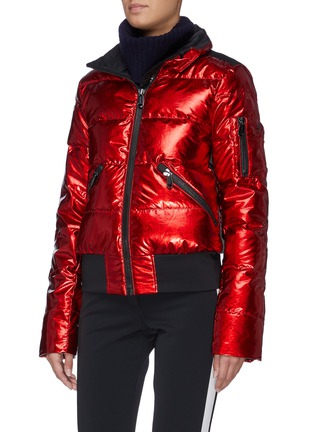 Detail View - Click To Enlarge - GOLDBERGH - 'Aura' reflective hooded performance down jacket