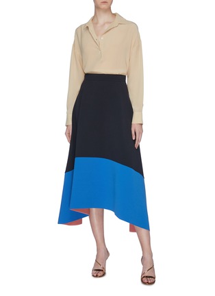Figure View - Click To Enlarge - ROKSANDA - 'Oriana' colourblock flared skirt