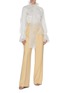 Figure View - Click To Enlarge - ROKSANDA - 'Luana' feather embroidered organza overlay crepe satin shirt
