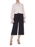 Figure View - Click To Enlarge - ROKSANDA - 'Elda' contrast patch pocket suiting culottes