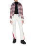 Figure View - Click To Enlarge - PERFECT MOMENT - Zip chevron outseam padded knee flared pants
