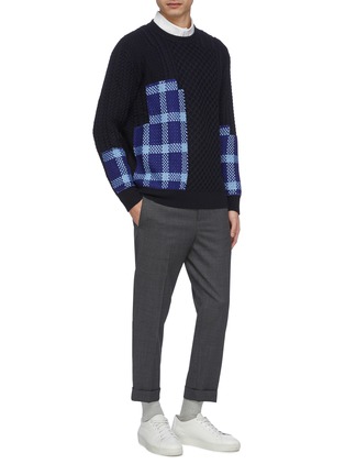 Figure View - Click To Enlarge - FFIXXED STUDIOS - Tartan check panel sweater