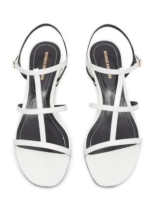 Detail View - Click To Enlarge - NICHOLAS KIRKWOOD - 'Casati' faux pearl heel caged patent leather sandals
