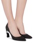 Figure View - Click To Enlarge - NICHOLAS KIRKWOOD - 'Maeva' glass crystal ball suede pumps