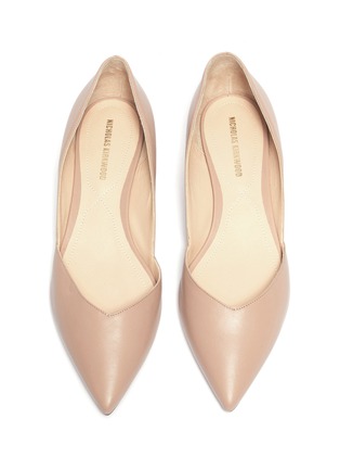 Detail View - Click To Enlarge - NICHOLAS KIRKWOOD - 'Suzi' faux pearl heel d'Orsay leather flats