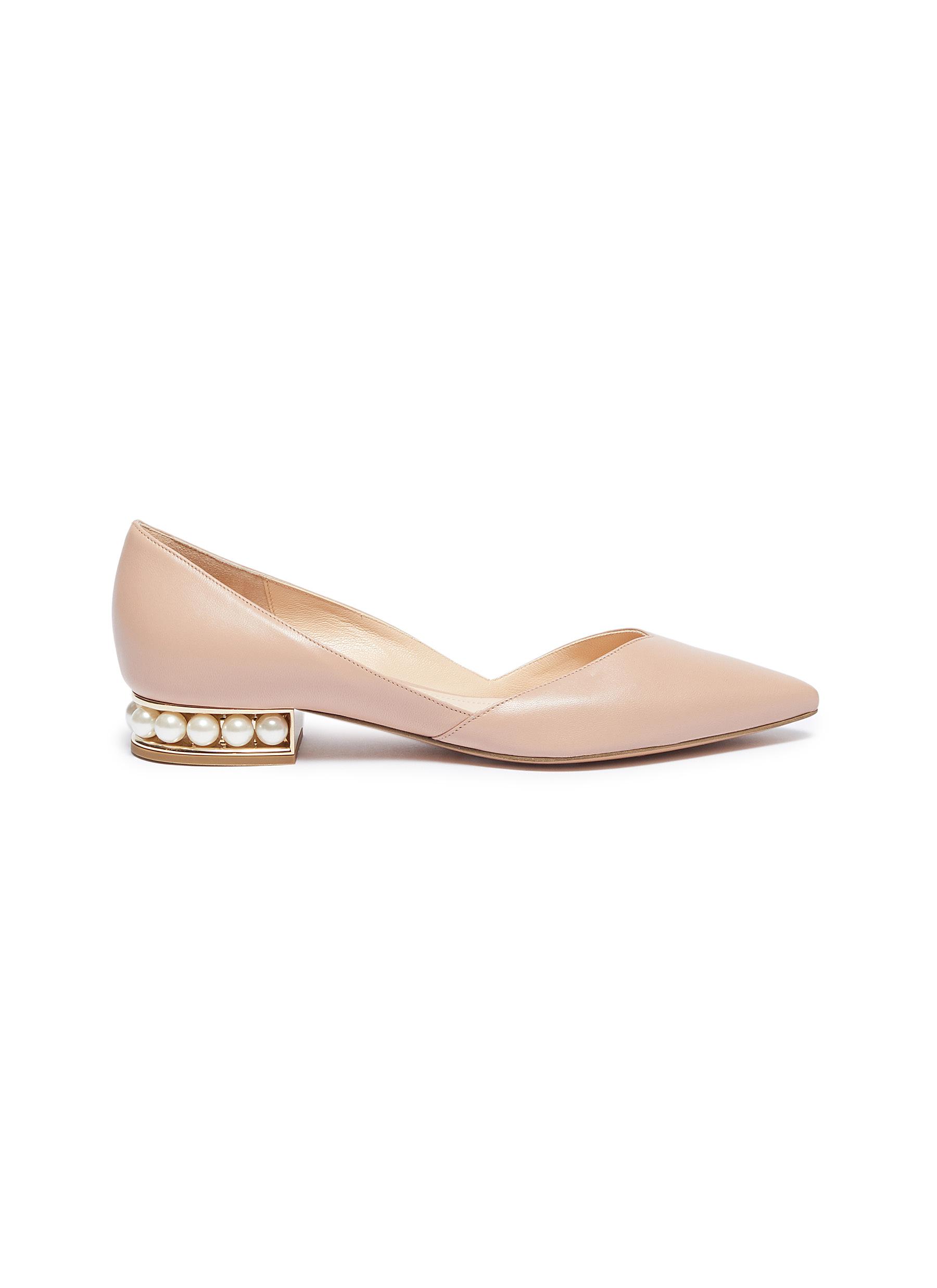 Suzi' faux pearl heel d'Orsay leather 