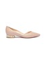 Main View - Click To Enlarge - NICHOLAS KIRKWOOD - 'Suzi' faux pearl heel d'Orsay leather flats