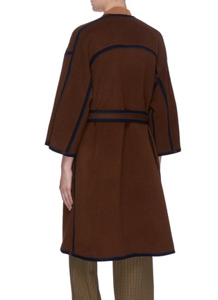Back View - Click To Enlarge - ROSETTA GETTY - Reversible belted stripe edge coat