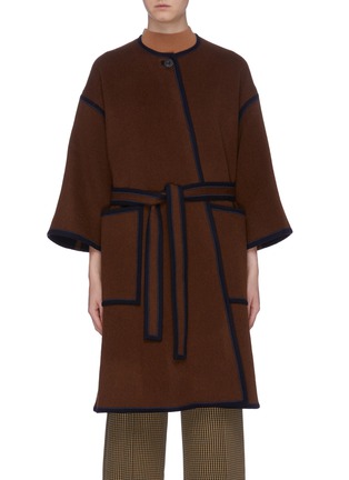 Main View - Click To Enlarge - ROSETTA GETTY - Reversible belted stripe edge coat