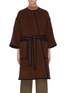 Main View - Click To Enlarge - ROSETTA GETTY - Reversible belted stripe edge coat