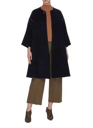 Figure View - Click To Enlarge - ROSETTA GETTY - Reversible belted stripe edge coat