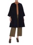 Figure View - Click To Enlarge - ROSETTA GETTY - Reversible belted stripe edge coat