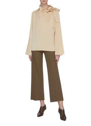 Figure View - Click To Enlarge - ROSETTA GETTY - Tie neck satin top