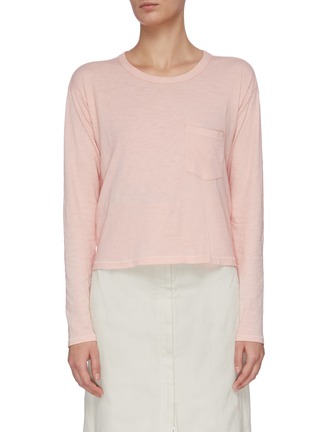 Main View - Click To Enlarge - RAG & BONE - Chest pocket cropped long sleeve T-shirt