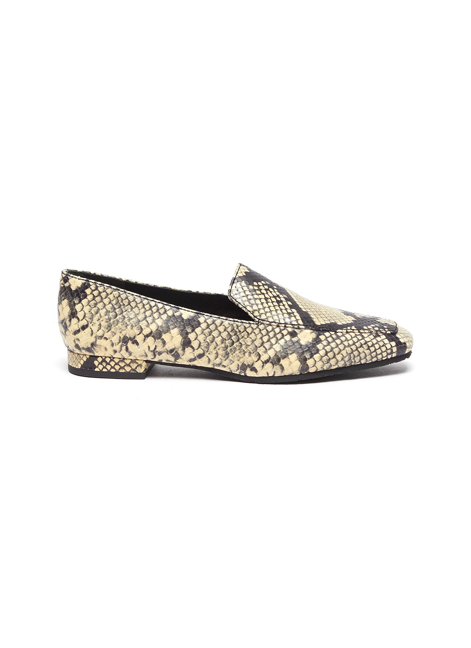 Lenny snake embossed leather loafers by Stella Luna
