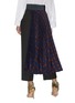 Back View - Click To Enlarge - SILVIA TCHERASSI - 'Dorothy' belted mixed check asymmetric pleated midi skirt