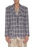 Main View - Click To Enlarge - SNOW XUE GAO - 'Gracie' padded shoulder flap pocket check plaid blazer