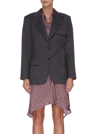 Main View - Click To Enlarge - SNOW XUE GAO - 'Gracie' padded shoulder flap pocket blazer
