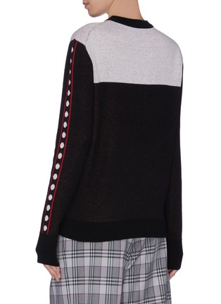 Back View - Click To Enlarge - SNOW XUE GAO - 'Humberto' colourblock panelled outseam intarsia sweater