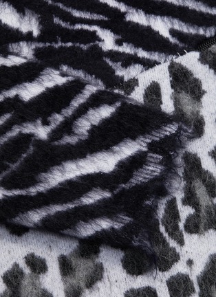 - BEN TAVERNITI UNRAVEL PROJECT  - Leopard jacquard panel zebra wool turtleneck top