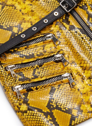 Detail View - Click To Enlarge - BEN TAVERNITI UNRAVEL PROJECT  - Buckled waist multi-zip snake print skirt
