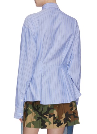 Back View - Click To Enlarge - BEN TAVERNITI UNRAVEL PROJECT  - Ruffle panel front stripe shirt