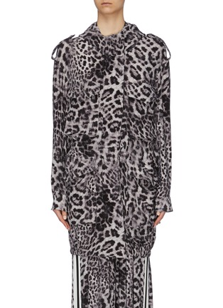 Main View - Click To Enlarge - NORMA KAMALI - Leopard print hooded cargo jacket